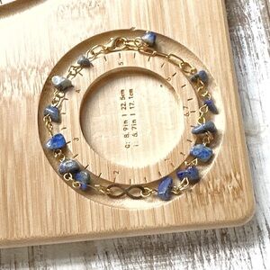 Gold and Blue Stone Bracelet